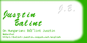 jusztin balint business card